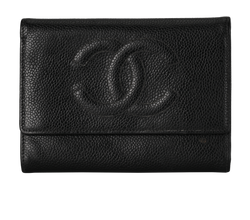 Chanel Vintage CC Trifold Wallet, Caviar, Black, 9960851 (2004-05), 2*